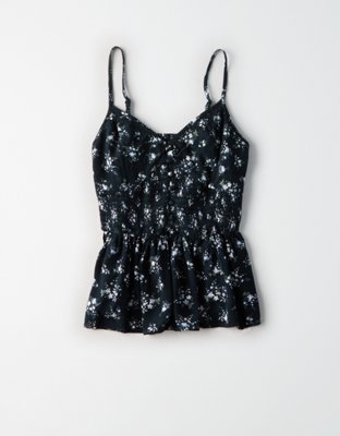 Женские топы American Eagle AE Smocked Button-Up Cami — фото 3