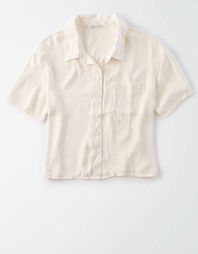 AE Silky Short Sleeve Button Up Shirt