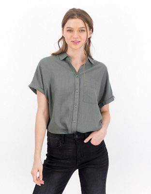 AE Short-Sleeve Button-Up Shirt