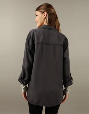 AE Bestie Long-Sleeve Button-Up Shirt