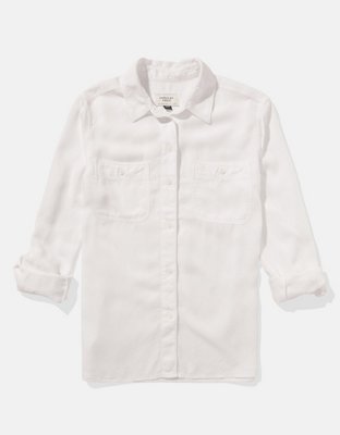 AE Bestie Long-Sleeve Button-Up Shirt