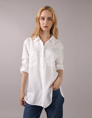 AE Bestie Long-Sleeve Button-Up Shirt