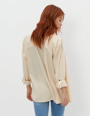 AE Bestie Long-Sleeve Button-Up Shirt