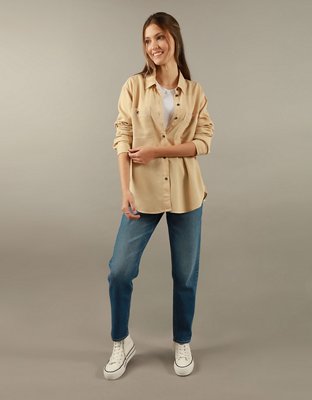 AE Bestie Long-Sleeve Button-Up Shirt