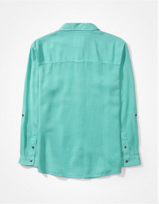 AE Bestie Long-Sleeve Button-Up Shirt