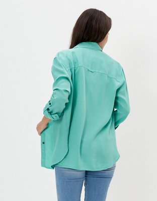 AE Bestie Long-Sleeve Button-Up Shirt