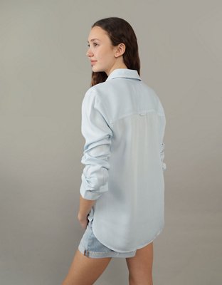 AE Bestie Long-Sleeve Button-Up Shirt