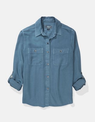 AE Bestie Long-Sleeve Button-Up Shirt