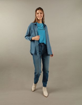 AE Bestie Long-Sleeve Button-Up Shirt