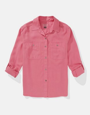 AE Bestie Long-Sleeve Button-Up Shirt
