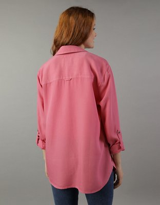 AE Bestie Long-Sleeve Button-Up Shirt