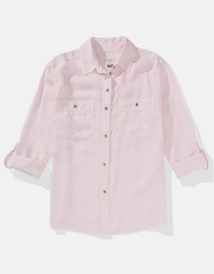 AE Bestie Long-Sleeve Button-Up Shirt