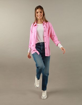 AE Bestie Long-Sleeve Button-Up Shirt