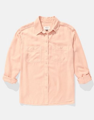 AE Bestie Long-Sleeve Button-Up Shirt
