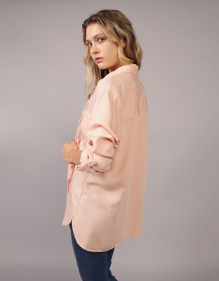AE Bestie Long-Sleeve Button-Up Shirt