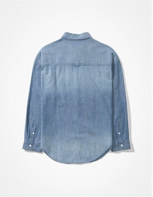 AE Bestie Long-Sleeve Denim Button-Up Shirt