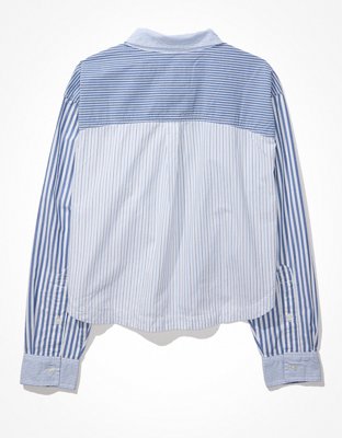 Женские рубашки American Eagle AE Clubhouse Cropped Shirt — фото 5