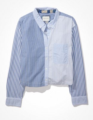 Женские рубашки American Eagle AE Clubhouse Cropped Shirt — фото 4