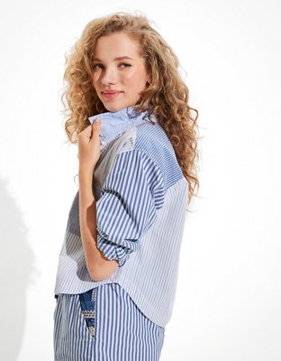 Женские рубашки American Eagle AE Clubhouse Cropped Shirt — фото 3