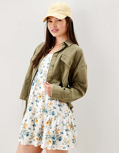 AE Cropped Military Shacket