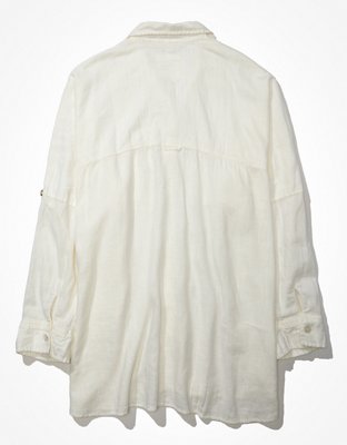 AE Oversized Button-Up Beach Shirt