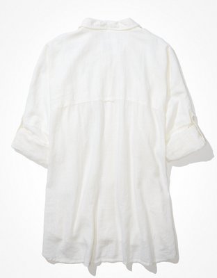 AE Oversized Button-Up Beach Shirt