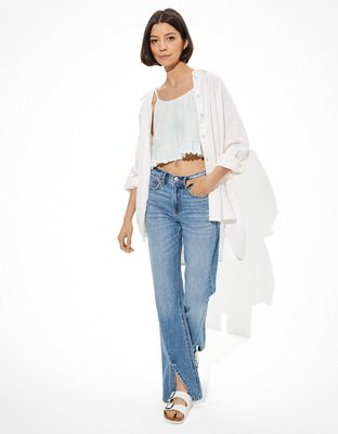 AE Oversized Button-Up Beach Shirt
