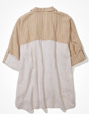 AE Oversized Button-Up Beach Shirt