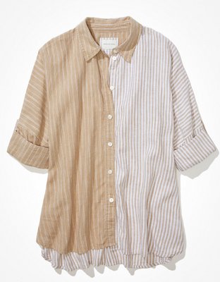 AE Oversized Button-Up Beach Shirt