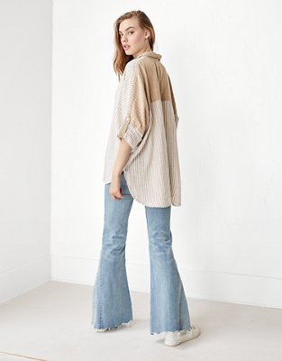 AE Oversized Button-Up Beach Shirt