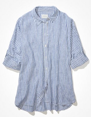 AE Oversized Button-Up Beach Shirt