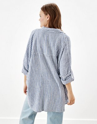 AE Oversized Button-Up Beach Shirt