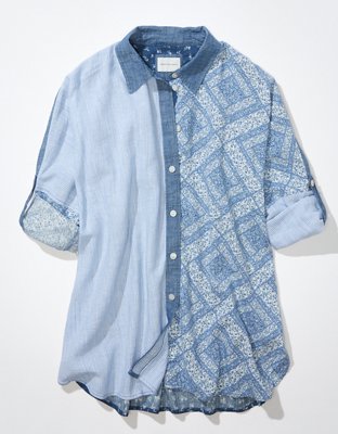 AE Oversized Button-Up Beach Shirt