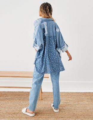 AE Oversized Button-Up Beach Shirt