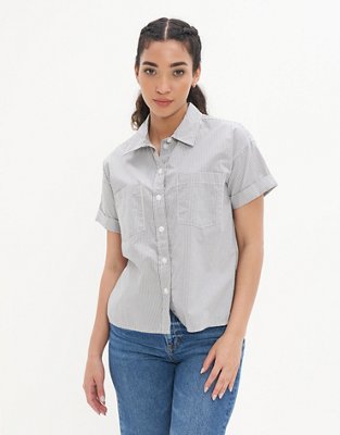 Ae short sleeve shirt dress on sale