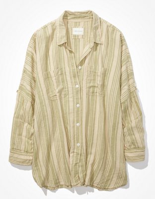AE Oversized Button-Up Beach Shirt
