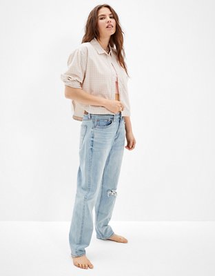 AE Cropped Oxford Button-Up Shirt
