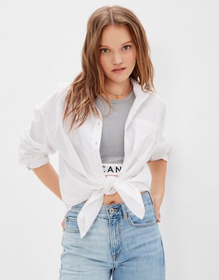 AE Oversized Oxford Button-Up Shirt