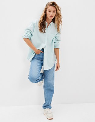 AE Oversized Oxford Button-Up Shirt