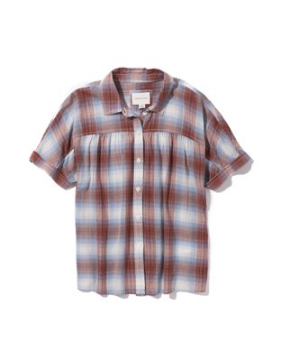 AE Short-Sleeve Button-Up Shirt