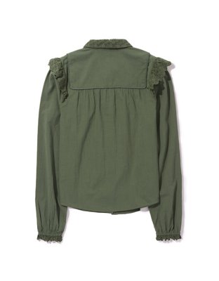 AE Ruffle Button-Up Shirt