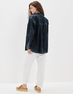 AE Oversized Denim Button-Up Shirt