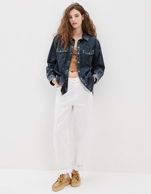 AE Oversized Denim Button-Up Shirt