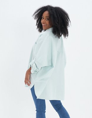 AE Oversized Button-Up Beach Shirt