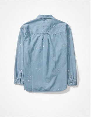 AE Oversized Denim Button-Up Shirt