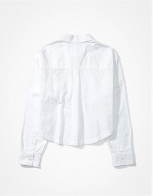 AE Cropped Oxford Button-Up Shirt