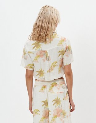 AE Tie-Front Button-Up Shirt