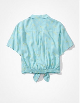 AE Camisa Abotonada con Lazo en el Frente