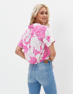 AE Camisa Abotonada con Lazo en el Frente