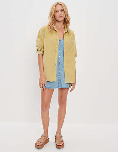 AE Oversized Corduroy Button-Up Shirt